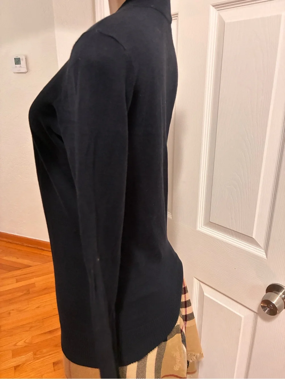 Tory Burch Navy Button-Front V-Neck Cardigan with Logo Buttons